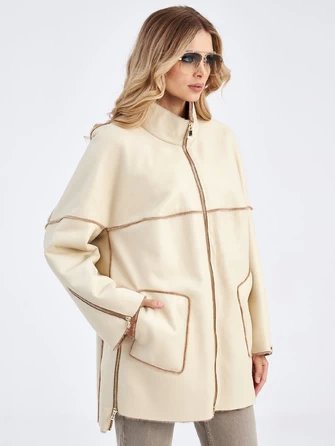 Женская куртка оверсайз из меховой овчины на молнии премиум класса 2036-0