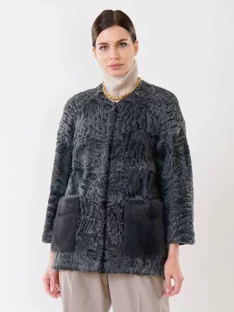 Куртка из каракуля женская с мехом норки 17309(сн)-0