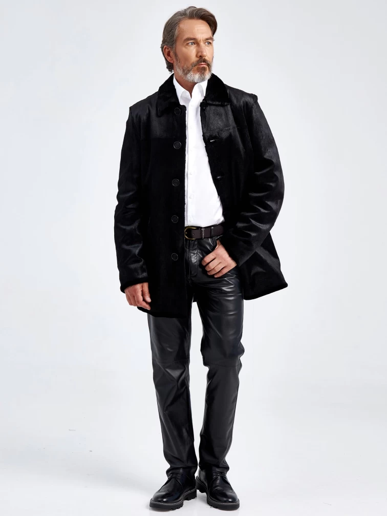 Мужская меховая куртка из меха канадской нерпы премиум класса VE-7885, черная, размер 48, артикул 40790-1