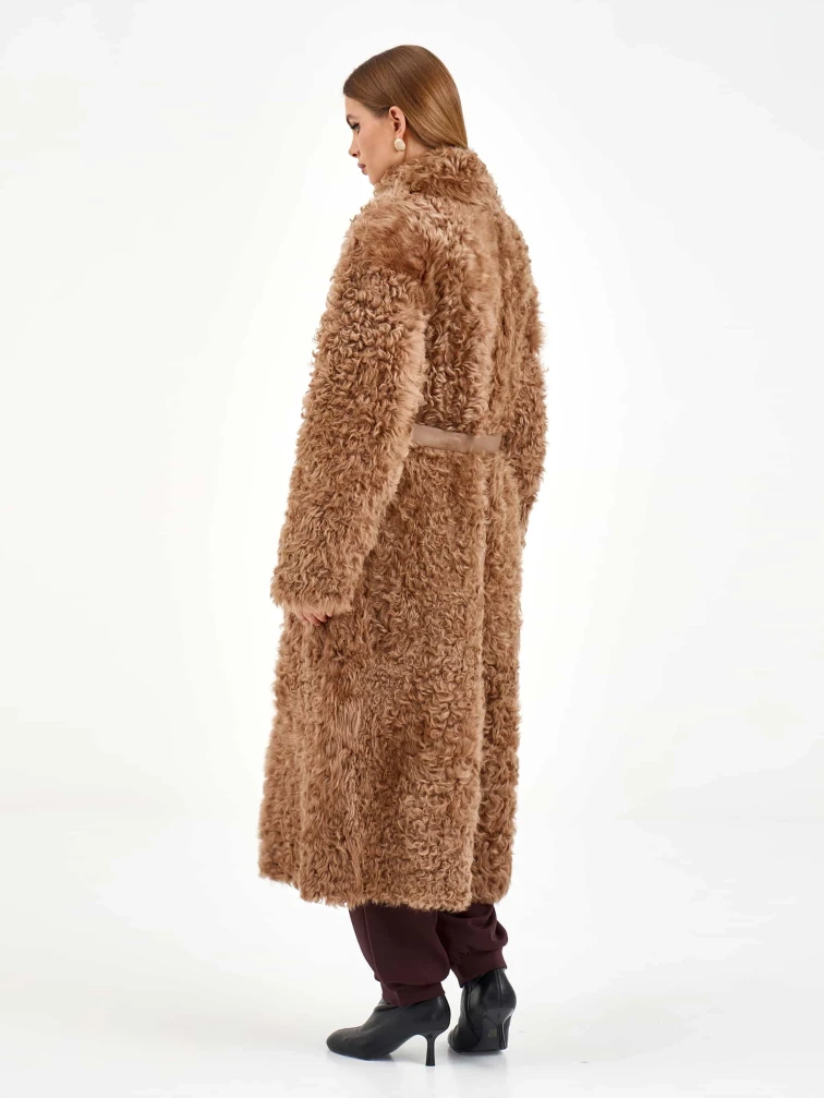 Пальто из натуральной овчины тиградо для женщин премиум класса 2020, светло-коричневое, размер 44, артикул 64300-5