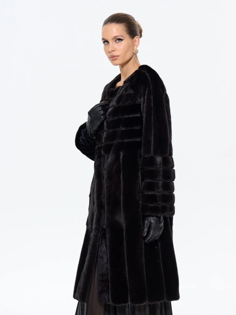 Черная норковая женская шуба BRASCHI ELN 32, размер 46, артикул 34360-3