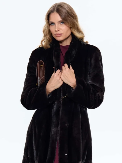 Шуба из меха норки MAKIS ROUSSOULIS METALICA, черная, размер 44, артикул 34500-3