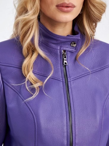 Женская кожаная куртка премиум класса 3045, фиолетовая, размер 46, артикул 23300-3