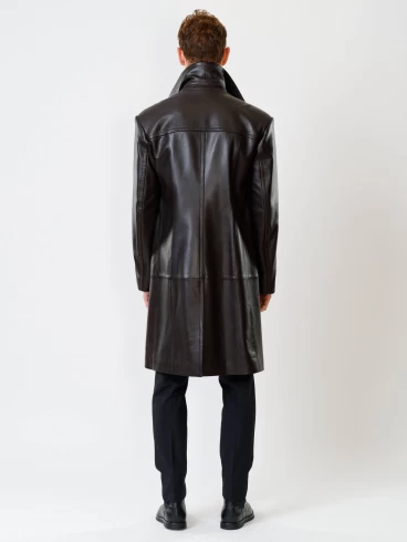 Двубортное мужское кожаное пальто премиум класса Чикаго, коричневое, размер 46, артикул 71320-4