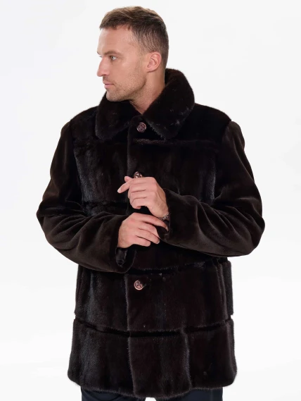 Шуба мужская из меха норки REGAL RRM-506, коричневая, размер 56, артикул 34550-7