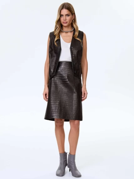 Классическая юбка прямого кроя премиум класса 16, черная, размер 48, артикул 85980-6