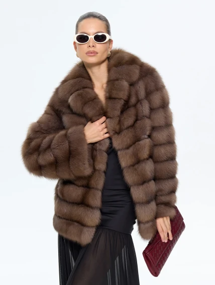 Женская шуба из меха куницы Л511-389, натуральная, размер 48, артикул 64890-6