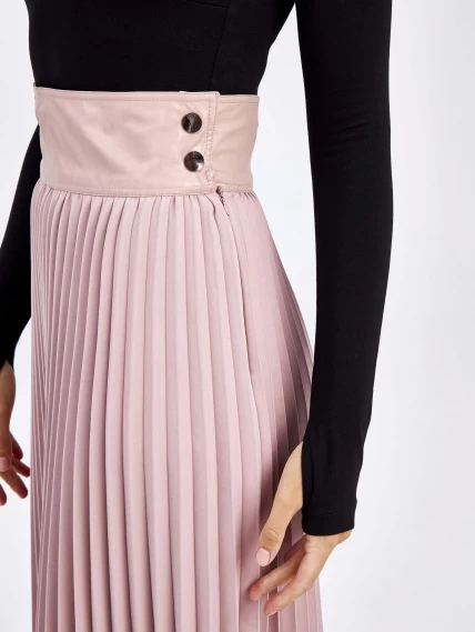 Женские кожаная юбка из экокожи 4820775, пудровая, размер 44, артикул 85830-2