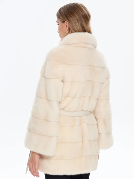 Белая женская норковая шуба MANAKAS 2478, размер 42, артикул 34280-5