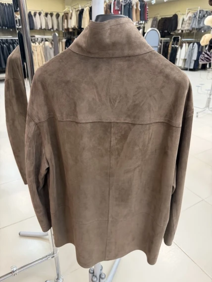 Замшевая женская куртка премиум класса 3090з, светло-коричневая, размер 42, артикул 92360-1