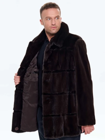 Шуба мужская из меха норки REGAL RRM-506, коричневая, размер 56, артикул 34550-3