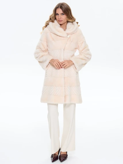 Бежевая женская норковая шуба BRASCHI EGM 012, размер 42, артикул 34400-1