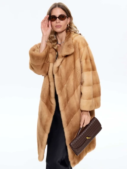 Женская шуба из меха норки BRASCHI MLD 001, рыжая, размер 42, артикул 34390-3