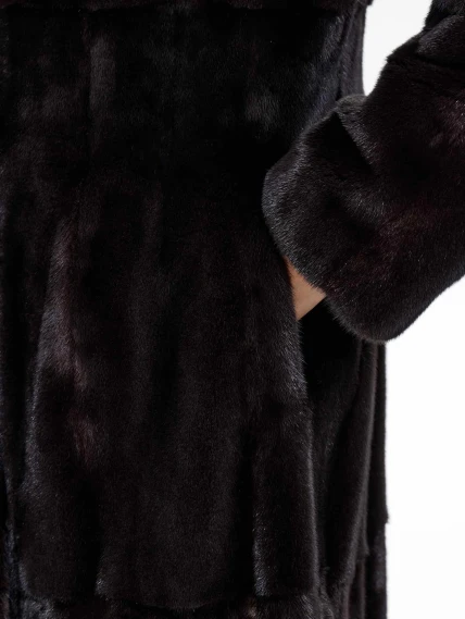 Шуба из меха норки MAKIS ROUSSOULIS METALICA, черная, размер 44, артикул 34500-2