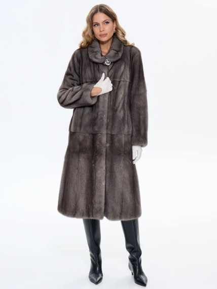 Женская норковая шуба MAKIS ROUSSOULIS METALICA-G, серая, размер 44, артикул 34480-1
