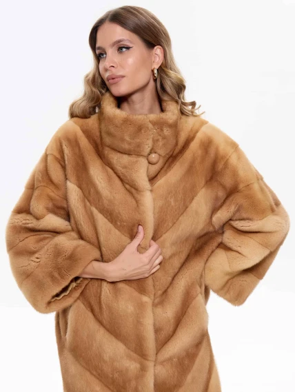 Женская шуба из меха норки BRASCHI MLD 001, рыжая, размер 42, артикул 34390-0