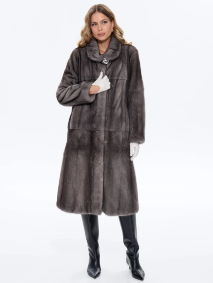 Шуба из меха норки MAKIS ROUSSOULIS ROTER-Z, серая, размер 46, артикул 34490-4