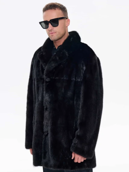 Норковая мужская шуба UNIFUR 7904Р, черная, размер 54, артикул 34520-7