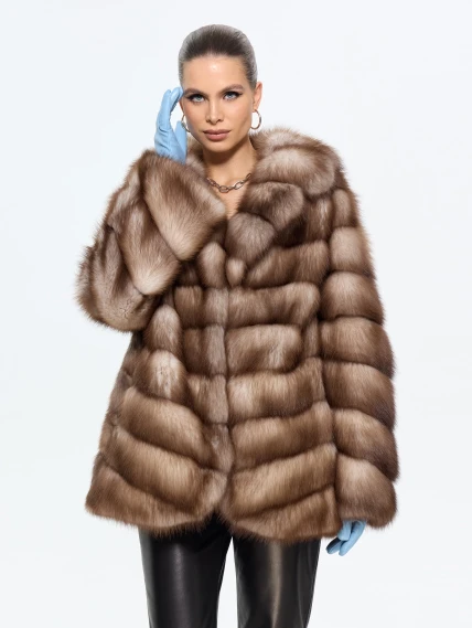 Женская шуба из меха куницы Л511-271, натуральная, размер 52, артикул 64900-2