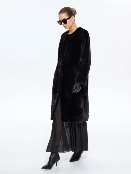 Норковая женская шуба BRASCHI NJ 13/C13, черная, размер 44, артикул 34380-1