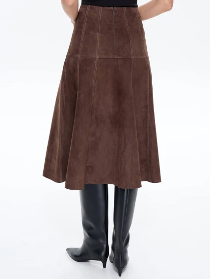 Замшевая юбка 17з, cветло-коричневая, размер 42, артикул 86060-5