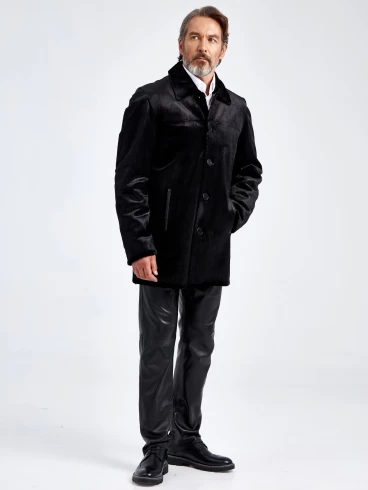 Мужская меховая куртка из меха канадской нерпы премиум класса VE-7885, черная, размер 48, артикул 40790-5