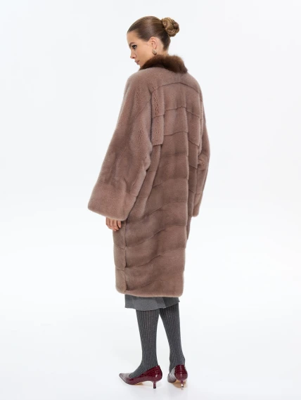 Норковая длинная женская шуба Анастасия, коричневая, размер 44, артикул 65640-7