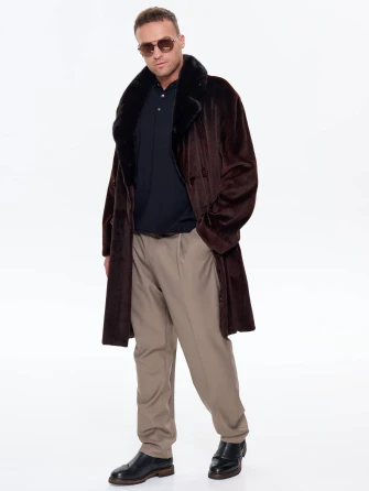 Мужская двубортная норковая шуба CADANO F086389A-1