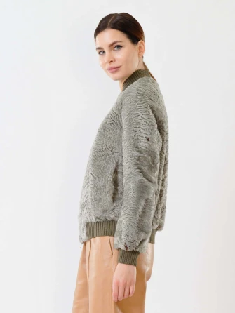 Бомбер из каракуля женский 17105-1