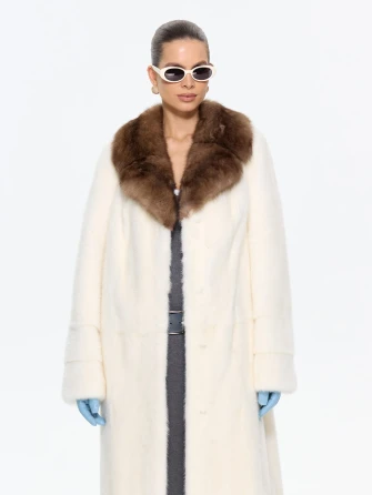 Длинная женская шуба из меха норки Лола-0