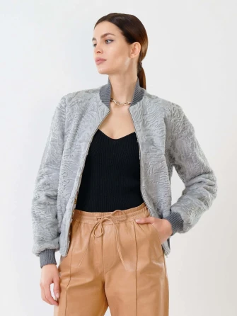 Бомбер из каракуля женский 17105-0