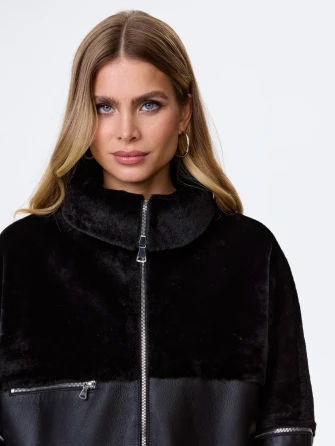 Молодежная дубленка оверсайз для женщин премиум класса 2051-1