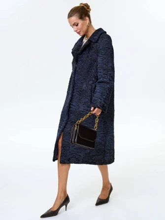 Длинная женская шуба из меха каракульчи премиум класса Лола(ав)-1