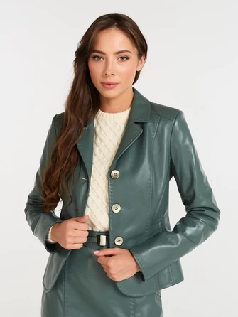Кожаный женский пиджак 316рс-1