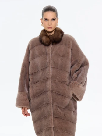 Норковая длинная женская шуба Анастасия-0