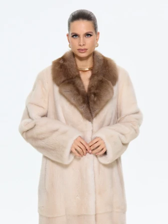 Длинная женская шуба из меха норки Лола-0