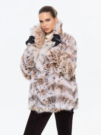 Женская шуба из меха рыси М850-1