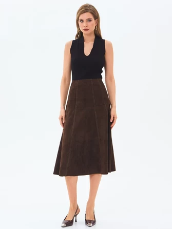 Коричневая замшевая юбка 17з-0