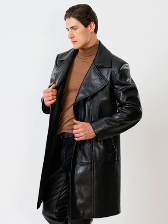 Двубортное мужское кожаное пальто премиум класса Чикаго-0