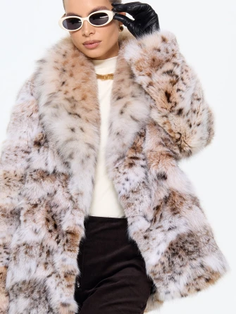 Женская шуба из меха рыси М850-0