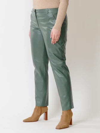 Кожаные зауженные женские брюки из натуральной кожи 03-1